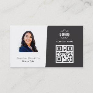 Professional Custom QRCode Photo Grey Business Car Card