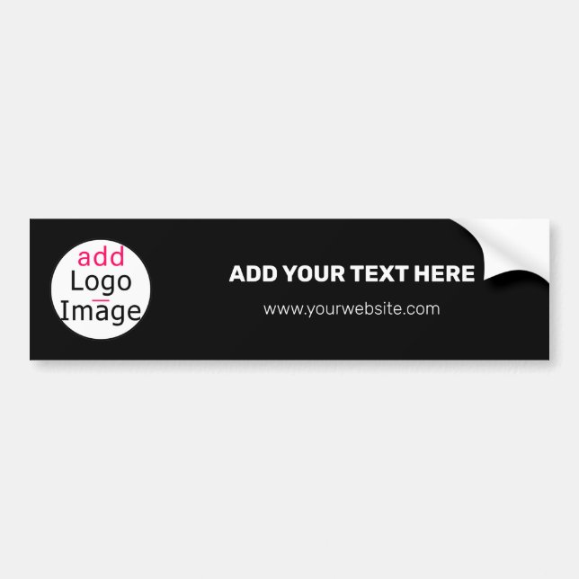 Professional Customizable Business  Brand Black   Bumper Sticker (Front)