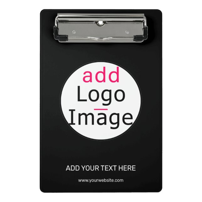 Professional Customizable Business Brand Black Mini Clipboard (Front)