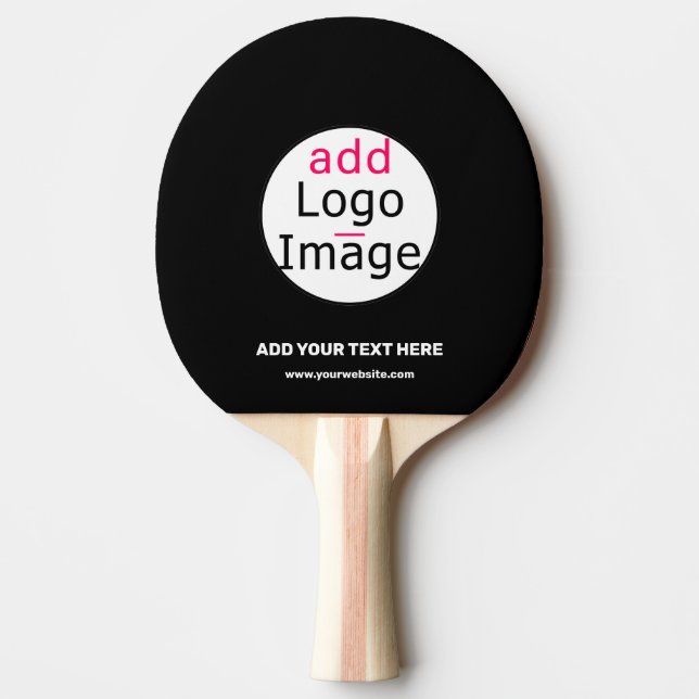 Professional Customizable Business Brand Black    Ping Pong Paddle (Front)