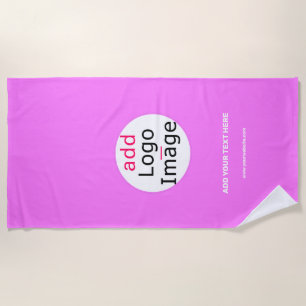 Professional Customizable Business Brand Deep Pink Beach Towel