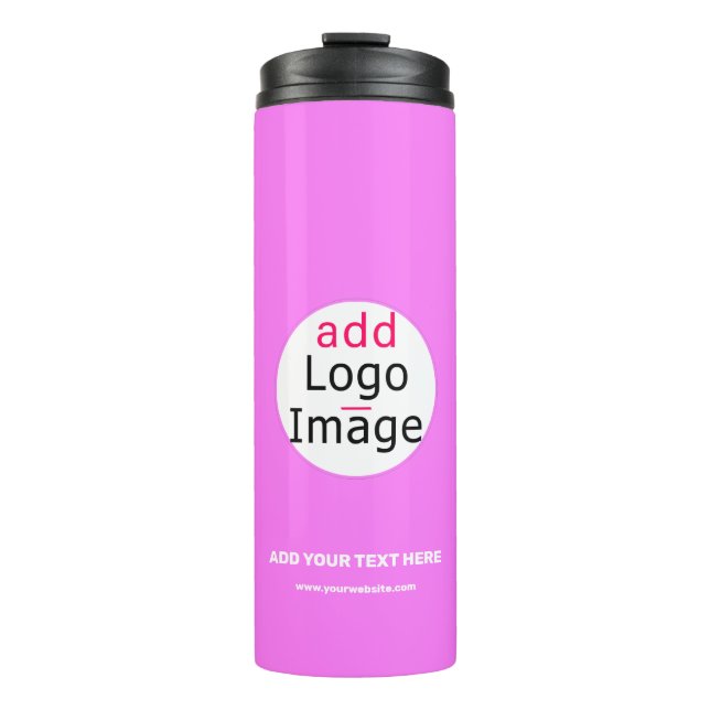Professional Customizable Business Brand Deep Pink Thermal Tumbler (Front)