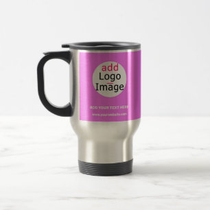 Professional Customizable Business Brand Deep Pink Travel Mug
