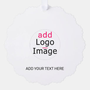 Professional Customizable Business Brand White Ornament Card