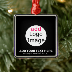 Professional Customizable Business Chic Black Metal Ornament