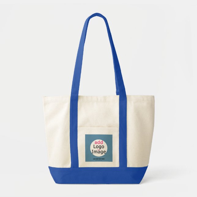 Professional Customizable Business Chic Dusty Blue Tote Bag (Front)