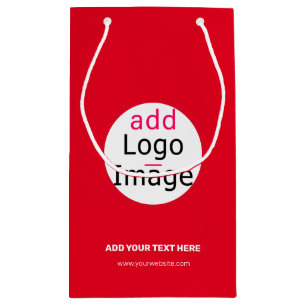 Professional Customizable Business Chic Vivid Red Small Gift Bag