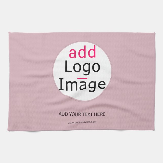 Professional Customizable Business Dusty Rose Hue  Kitchen Towel (Horizontal)