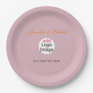Professional Customizable Business Dusty Rose Hue Paper Plate