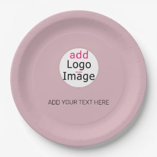 Professional Customizable Business Dusty Rose Hue Paper Plate