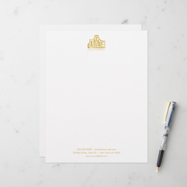 Professional Customizable Business Letterhead (Front/Back In Situ)