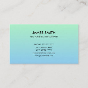 Professional Customizable Gradient Pale Green Blue Business Card