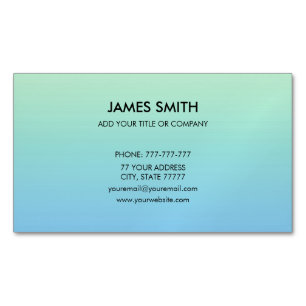 Professional Customizable Gradient Pale Green Blue Magnetic Business Card