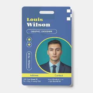 Professional Customizable Name & Barcode Staff  Badge