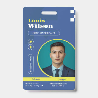 Professional Customizable Name & Barcode Staff  Badge