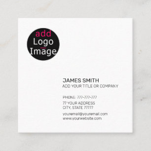 Professional Customizable Promotional White Square Business Card