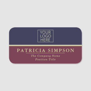 Professional Customizable Sapphire Blue, Syrah Red Name Tag