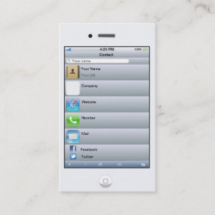 Professional Customizable White iPhone card