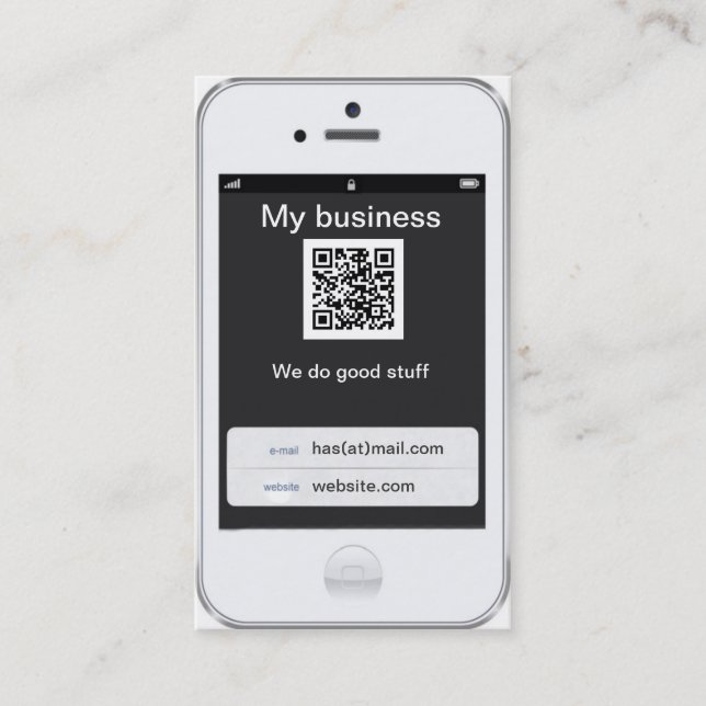 Professional Customizable white iPhone Design Business Card (Front)