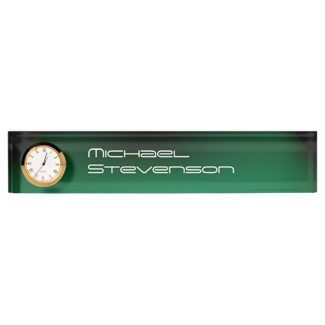 Professional Customize Text Nameplate with Clock (Front)