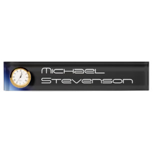 Professional Customize Text Nameplate with Clock