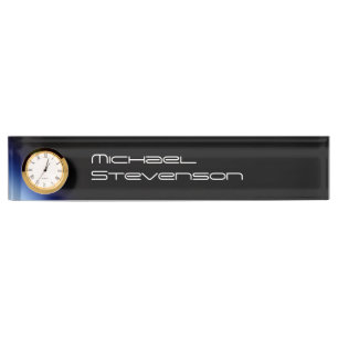 Professional Customize Text Nameplate with Clock