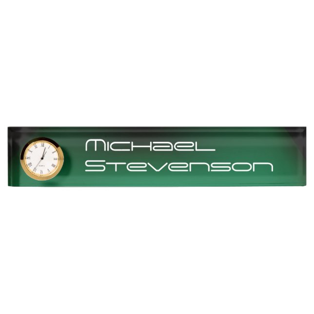 Professional Customize Text Nameplate with Clock (Front)
