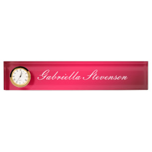 Professional Customize Text Red Handwriting Nameplate