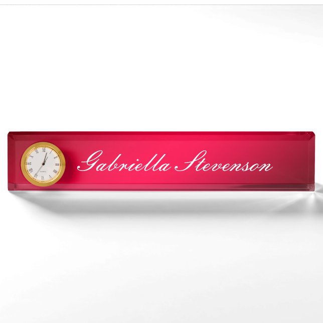 Professional Customize Text Red Handwriting Nameplate (Front)