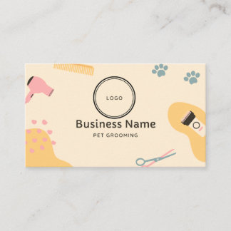 professional cute grooming business card