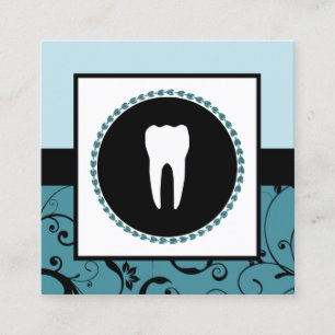 professional damask dentist office square business card