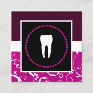 professional damask dentist office square business card
