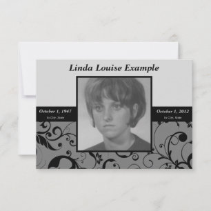 professional damask memorium card