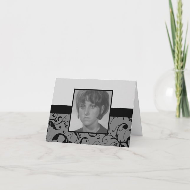 professional damask memorium card (Front)