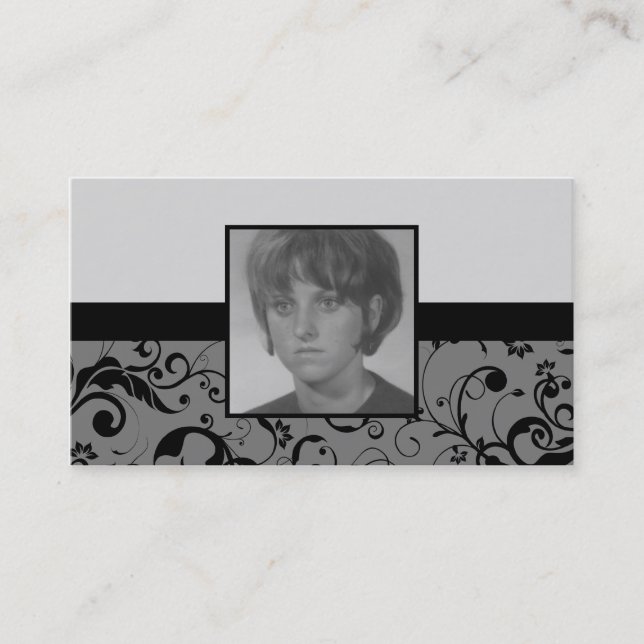 professional damask memorium card (Front)