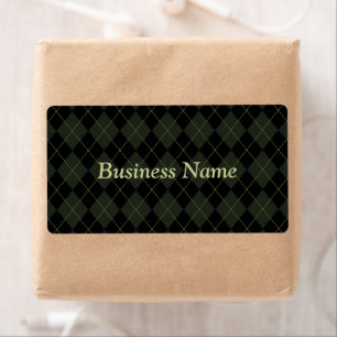 Professional Dark Argyle Business Labels