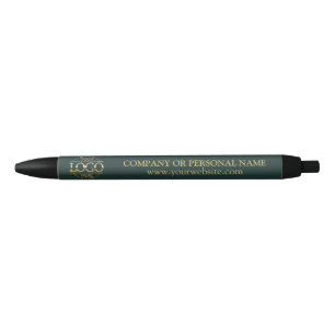 Professional Dark Green Custom Business Logo Blue Ink Pen