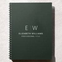 Professional Dark Green Monogram Business Initial
