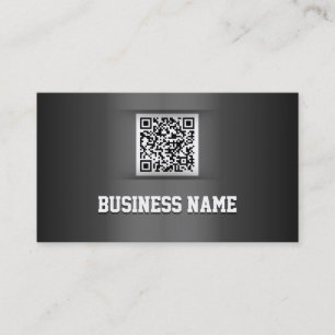 Professional Dark Grey QR Code Business Card