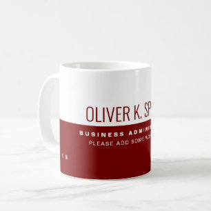 Professional dark red half-white business adm coffee mug