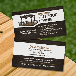 Professional Deck building & Patio Contractor Business Card