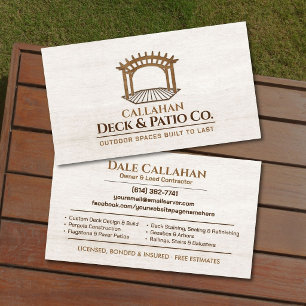 Professional Decking & Patio Contractor Business Card