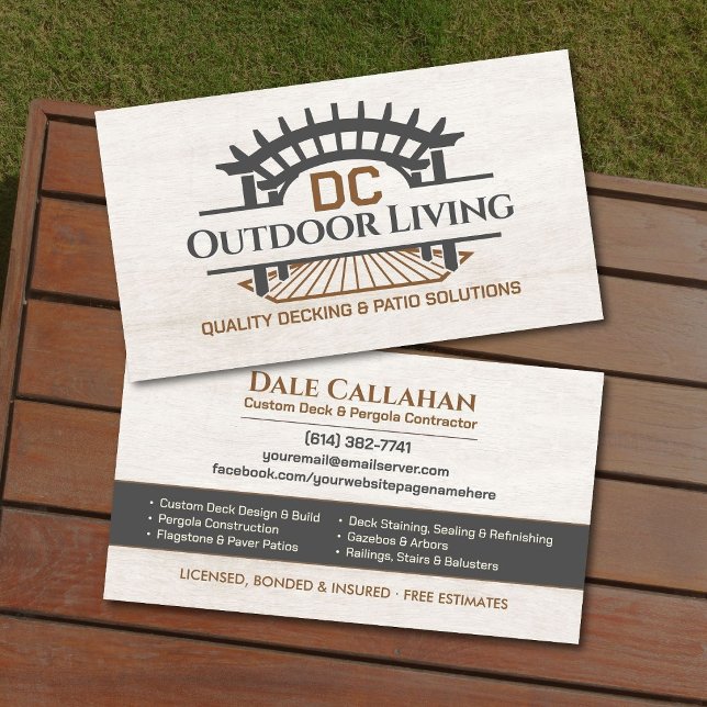 Professional Decking & Patio Contractor Business Card (Creator Uploaded)