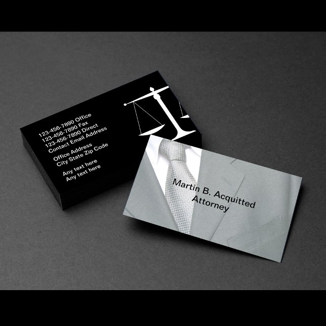 Professional Defence Attorney Business Cards (Creator Uploaded)