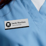 Professional Dental Assistant Dentist Tooth Logo Name Tag<br><div class="desc">Show off your name and title in Style with this "Professional Dental Assistant Dentist Tooth Logo" personalized name tag. You can customize it with your name and text on this design. This classy name tag will definitely impress staff and patients alike! If you need further customization, please click the "Customize...</div>