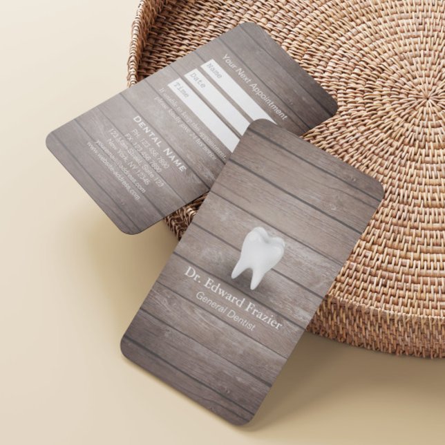 Professional Dental Care Dentist Wood Appointment Card (Creator Uploaded)