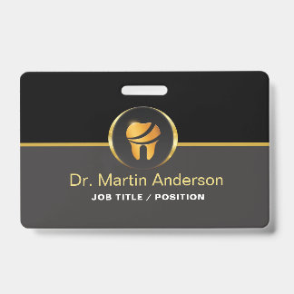  Professional Dental Clinic Gold Tooth Logo Badge