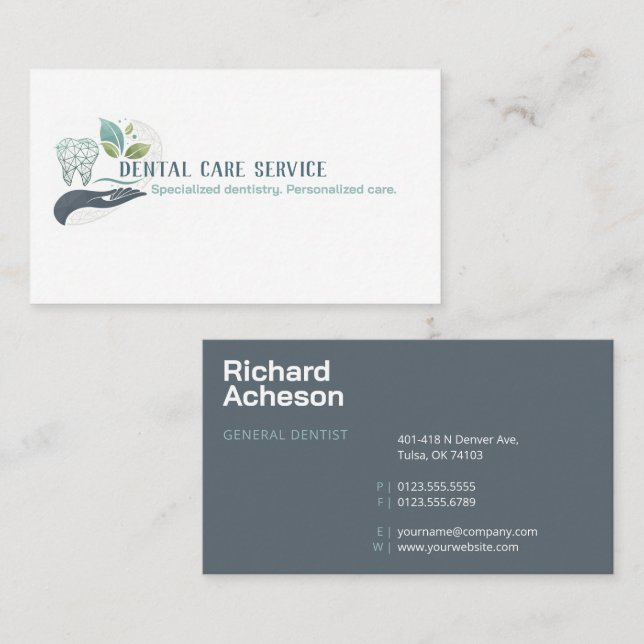 Professional Dentist | Dental Care Service Business Card (Front/Back)