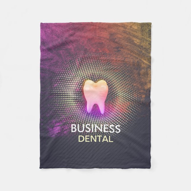 Professional Dentist Dental Clinic Rose Gold Tooth Fleece Blanket (Front)