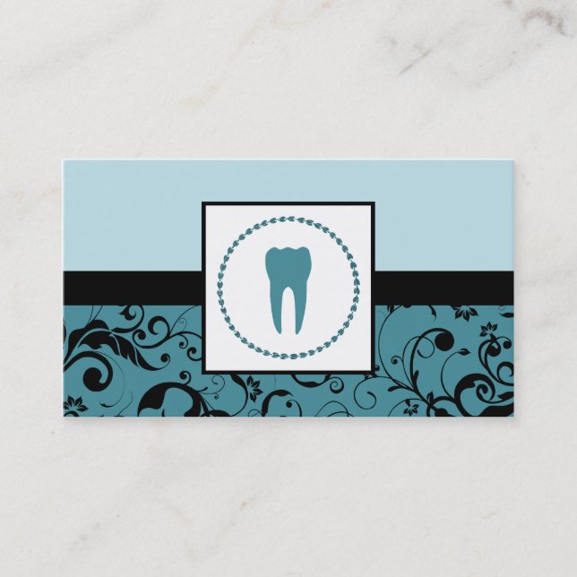 professional dentistry : damask tooth business card (Front)